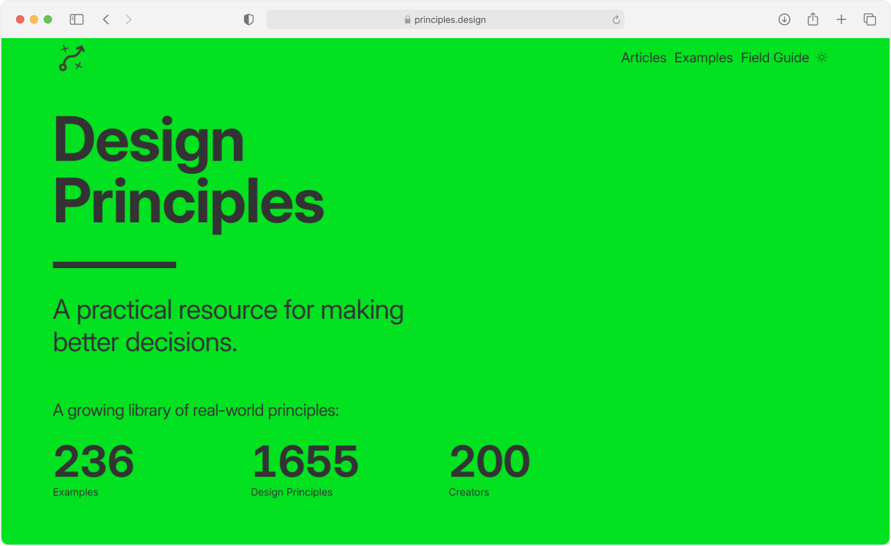 Screenshot from principles.design